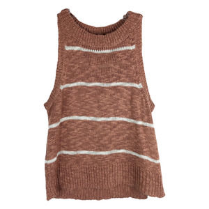 Altard State Medium Tank Top‎ Knit Sweater Sleeveless Striped Dusty Pink 602
